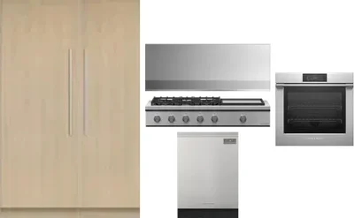 6 Piece Package Includes Refrigerator, Freezer, Cooktop, Wall Oven, Hood And Dishwasher